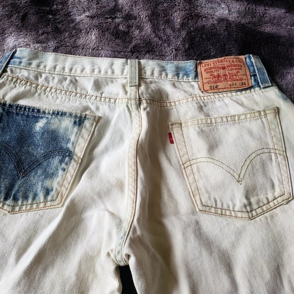 Levi's 514 Slim Straight 34x34 - Raw Hem Ombre Jeans - Picture 7 of 9